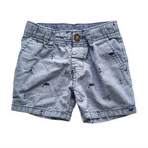 Carters Nautical Blue Boy Shorts 12 Months Preppy Anchor Whale Beach Summer